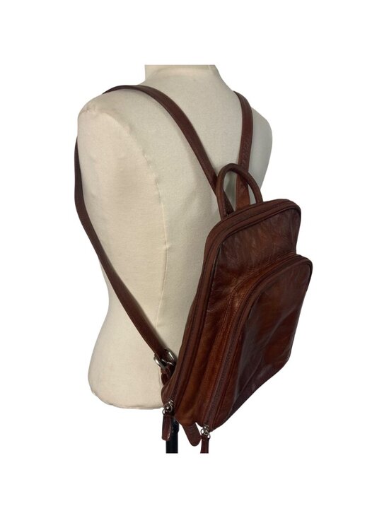 Osgoode Marley Organizer Backpack Brown Leather 10x12 Work Professional main image 11